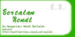bertalan mendl business card